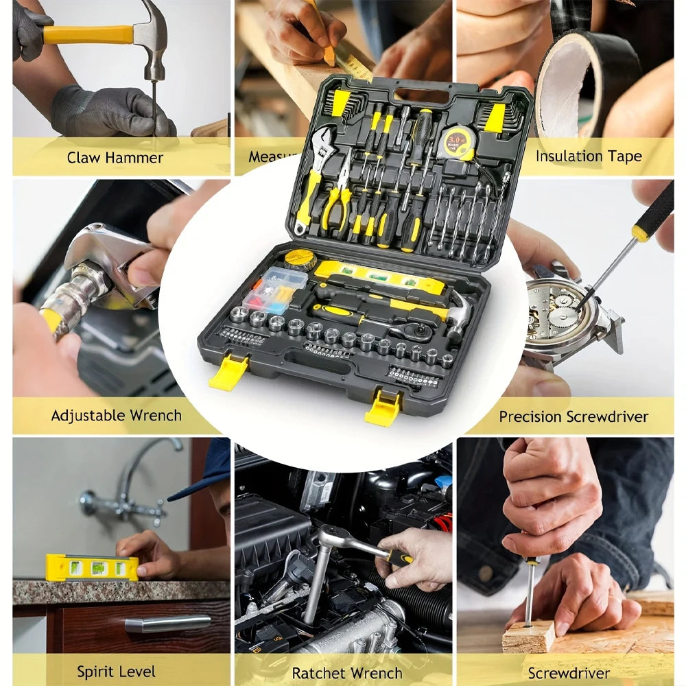 108 Pcs/set Acmount Tool Kit Home Tool Kit DIY Household Tool Sets for Home Repair and Maintenance