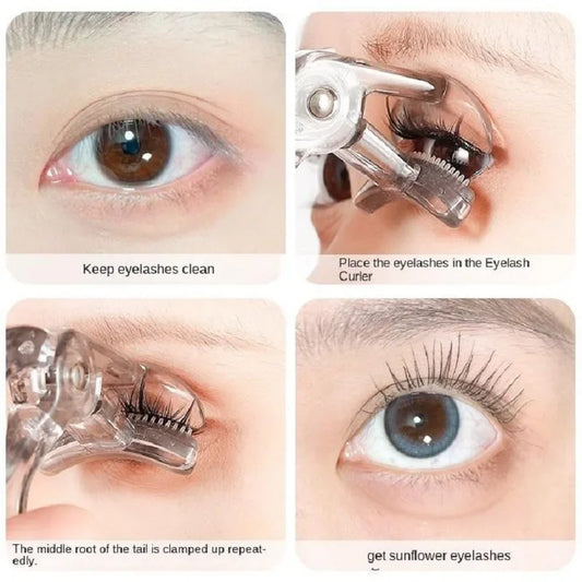 Dual-Type Eyelash Curler with Comb โ Wide & Partial Clip Options, Waterproof, Long-Lasting, Natural Curl, Unisex Certified