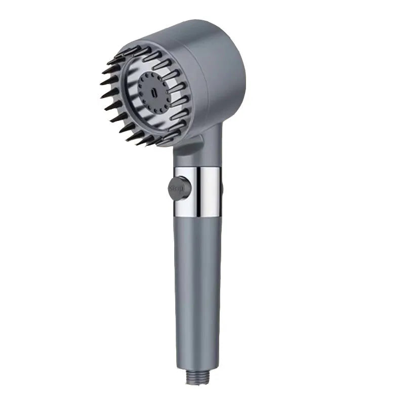 High Pressurized Filter Shower Head 3-mode Adjustable Spray with Massage Brush Rain Faucet Bathroom Accessories