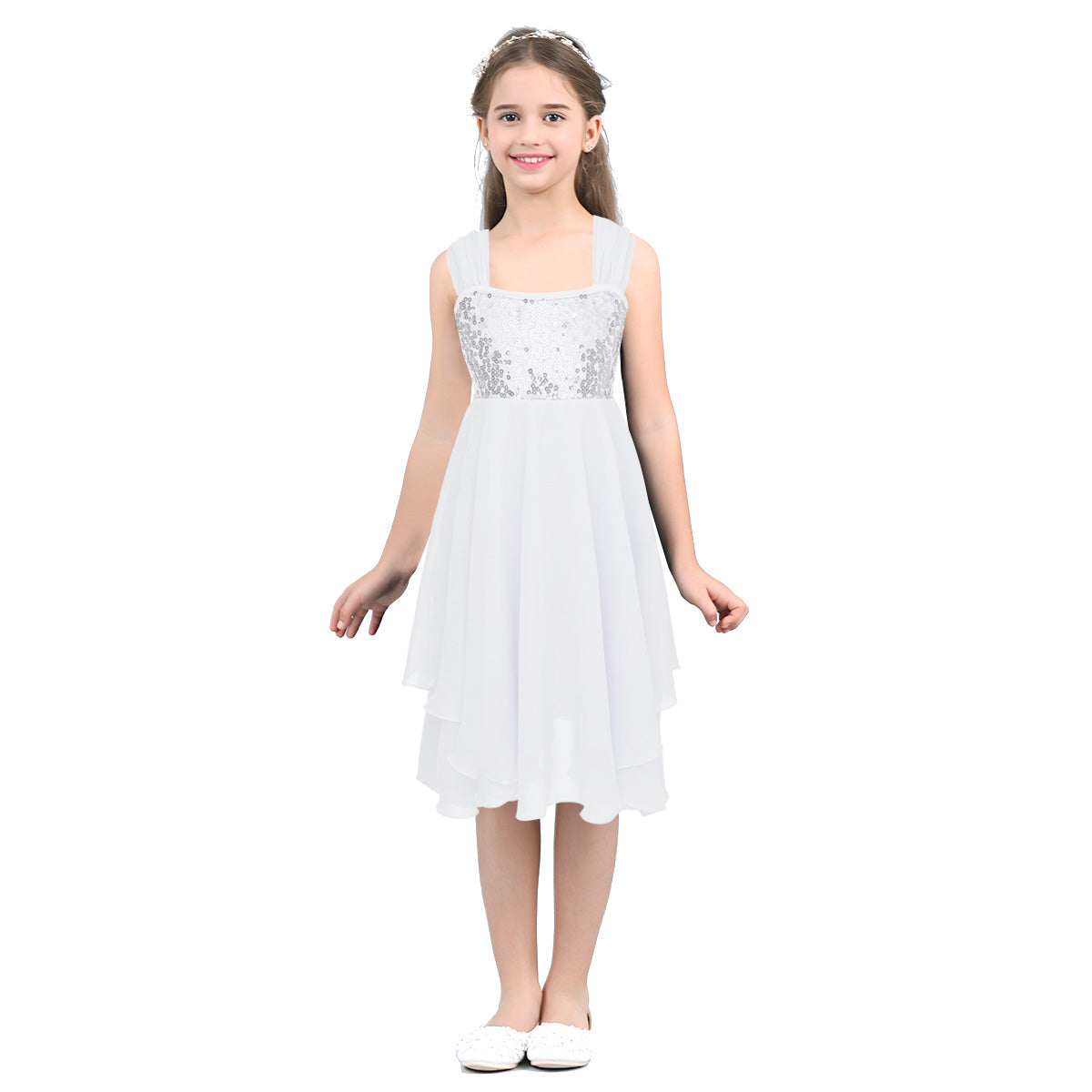 Kids Girls Ballerina Tutu Ballet Lyrical Dance Dress Gymnastics Leotard Sequins Fairy Tutu Ballet Jersey Dance Dress Costumes