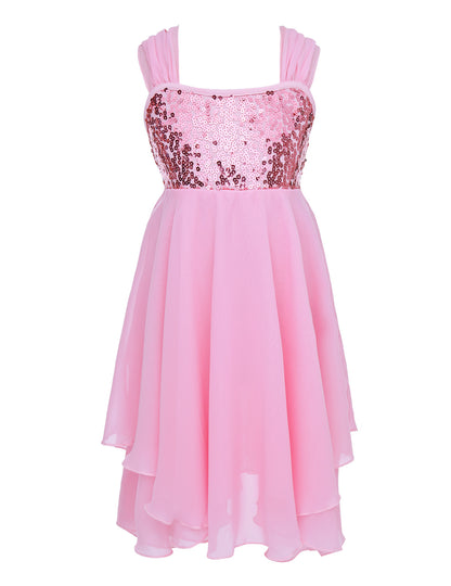 Kids Girls Ballerina Tutu Ballet Lyrical Dance Dress Gymnastics Leotard Sequins Fairy Tutu Ballet Jersey Dance Dress Costumes