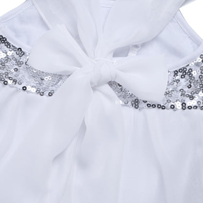 Kids Girls Ballerina Tutu Ballet Lyrical Dance Dress Gymnastics Leotard Sequins Fairy Tutu Ballet Jersey Dance Dress Costumes