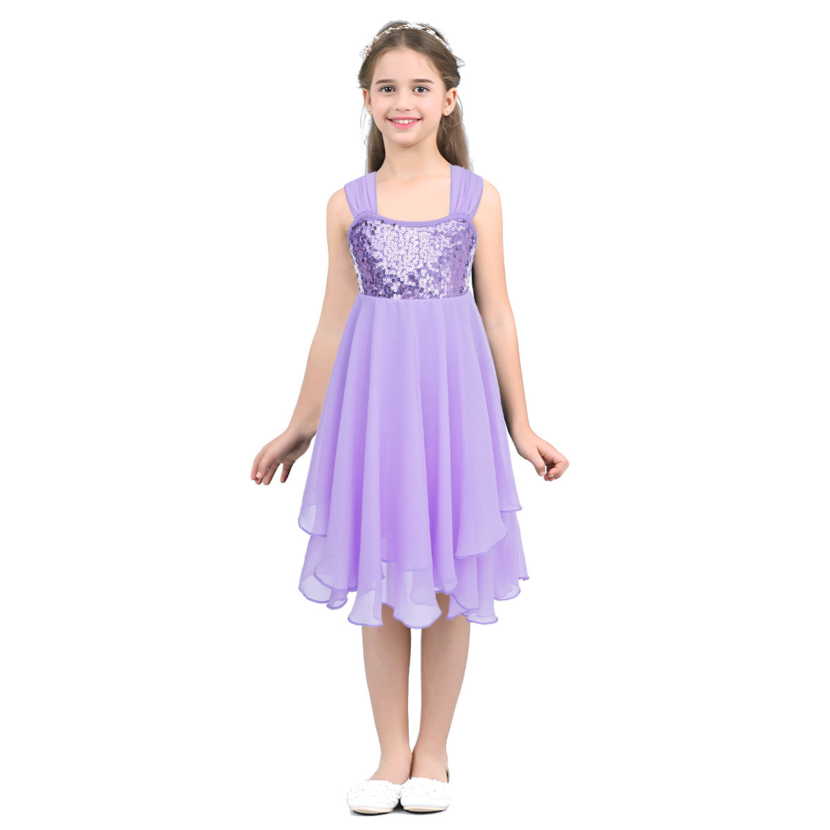Kids Girls Ballerina Tutu Ballet Lyrical Dance Dress Gymnastics Leotard Sequins Fairy Tutu Ballet Jersey Dance Dress Costumes