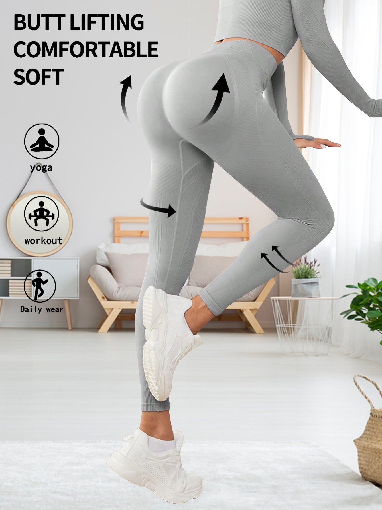 Nude Peach-Colored Butt-Lifting High-Elastic Women's Tight-Fitting Quick-Drying Running Outerwear High-Waisted Sexy Fitness Yoga Pants