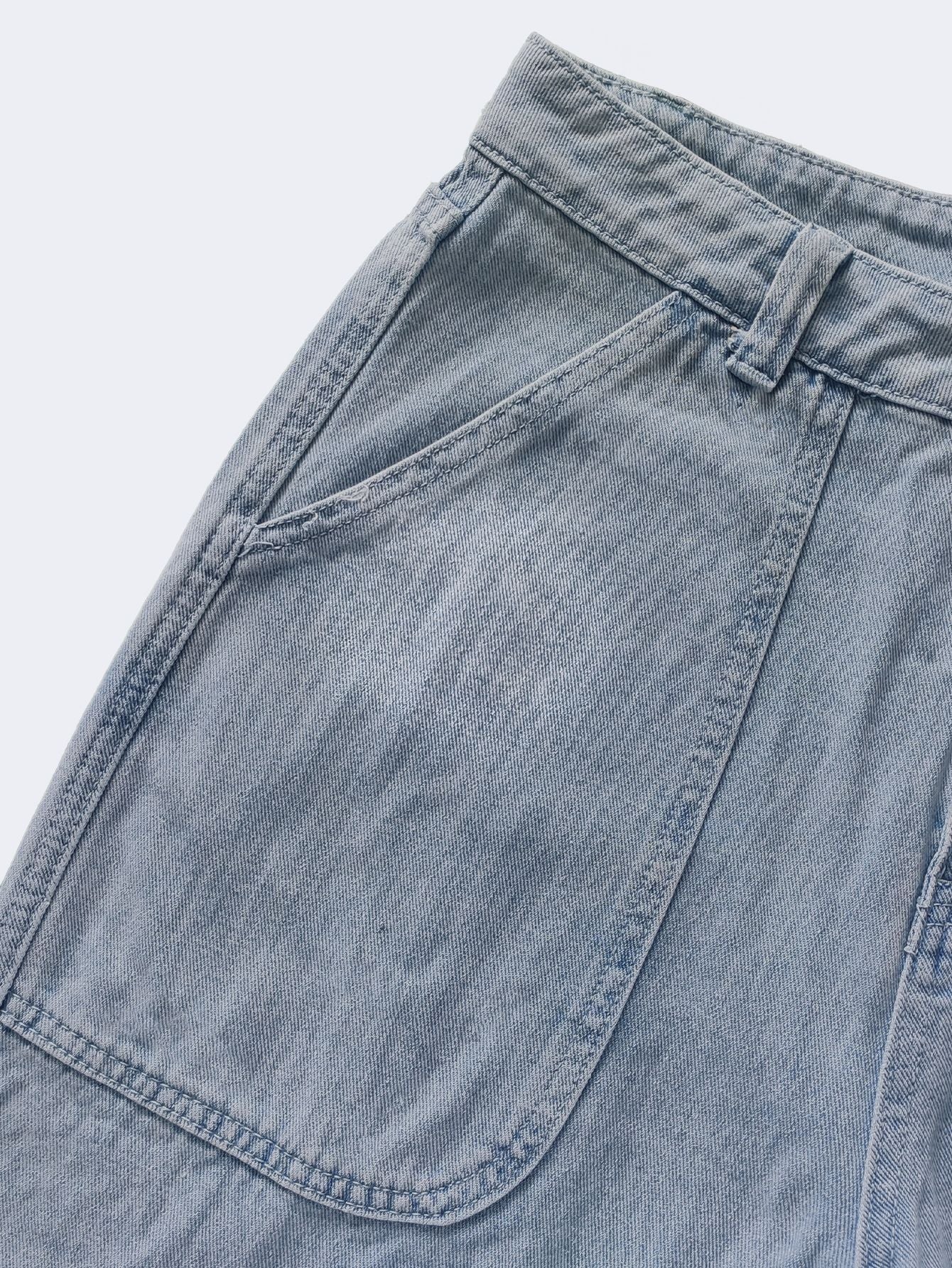 Women's Light Blue Cargo Jogger Jeans | High Waist Street Style Denim