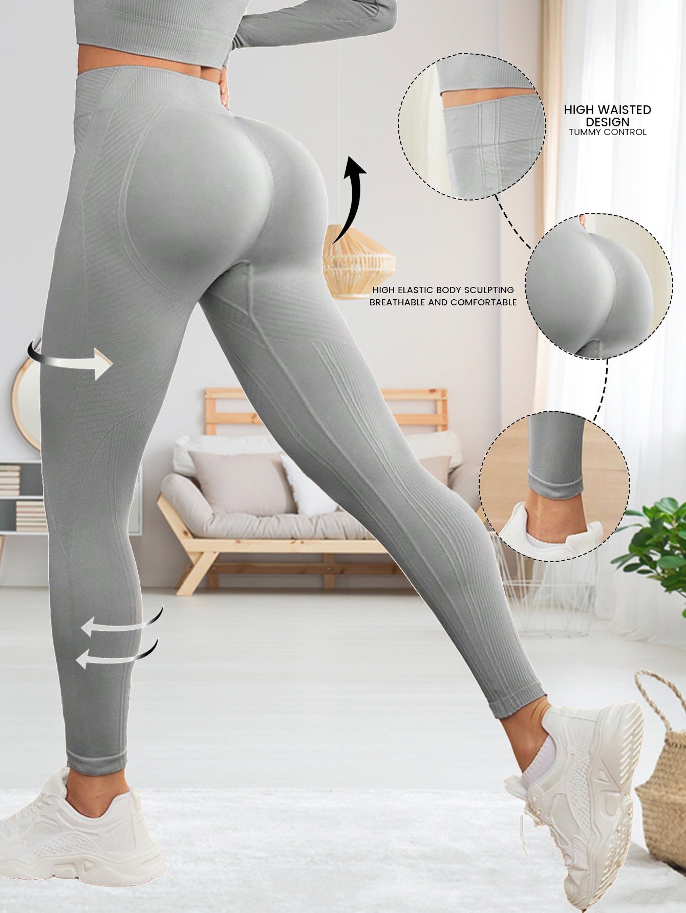 Nude Peach-Colored Butt-Lifting High-Elastic Women's Tight-Fitting Quick-Drying Running Outerwear High-Waisted Sexy Fitness Yoga Pants