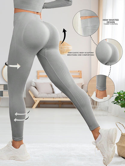 Nude Peach-Colored Butt-Lifting High-Elastic Women's Tight-Fitting Quick-Drying Running Outerwear High-Waisted Sexy Fitness Yoga Pants
