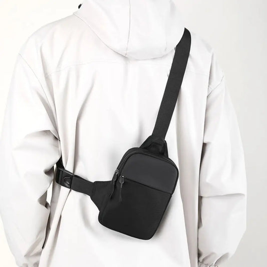 Men's Chest Bag Fashion Small Canvas Shoulder Crossbody Bags for Man Mini Cloth Sling Sport Cross Phone Male Handbag