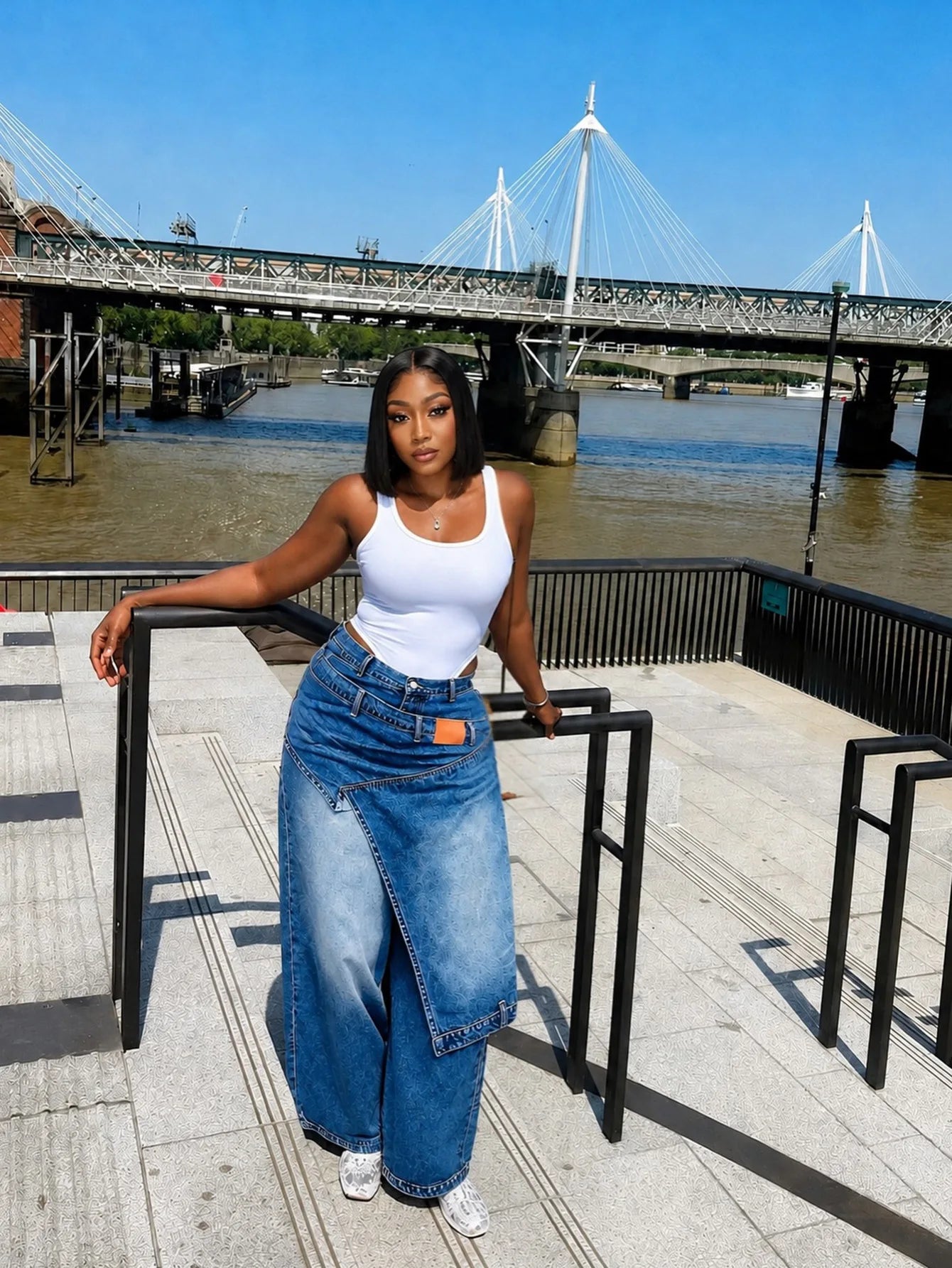 Women's Wide Leg Jeans | High Waist Vintage Denim Trousers | Y2K Streetwear