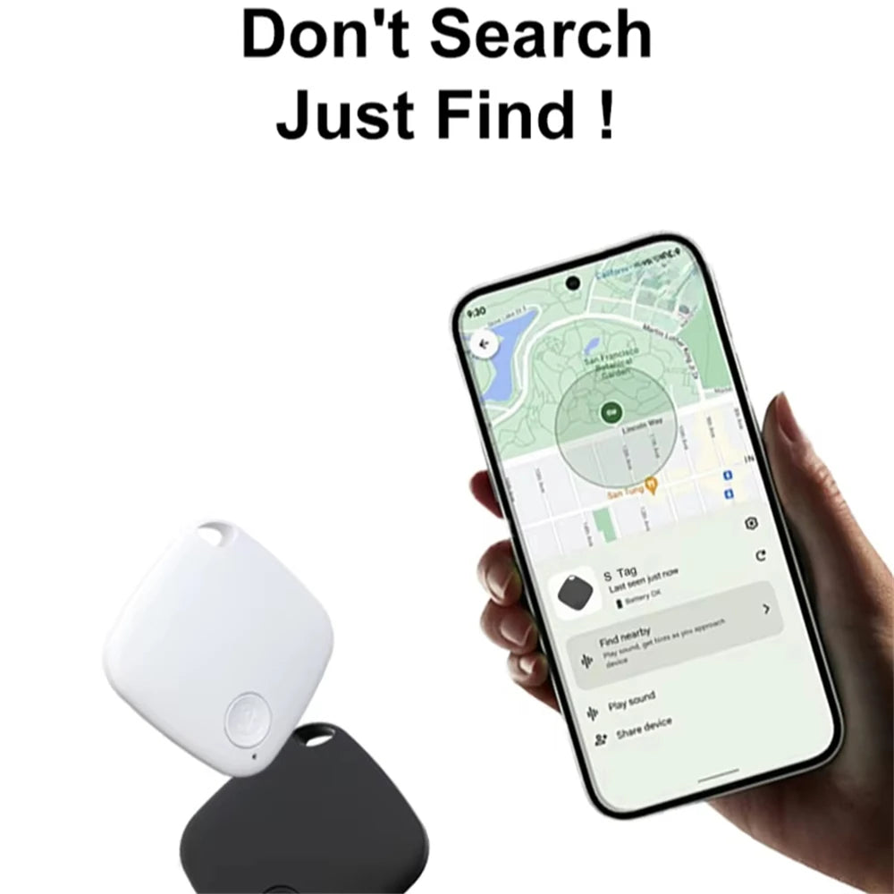 Smart Bluetooth GPS Tracker Tag Anti-Lost Reminder Compatible with Android IOS Car Key Pet Finder Rated Locator