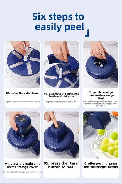New Automatic Fruit Peeler Machine Wireless Portable for Plum Peach and Grape Fast Easy Home Kitchen Gadget