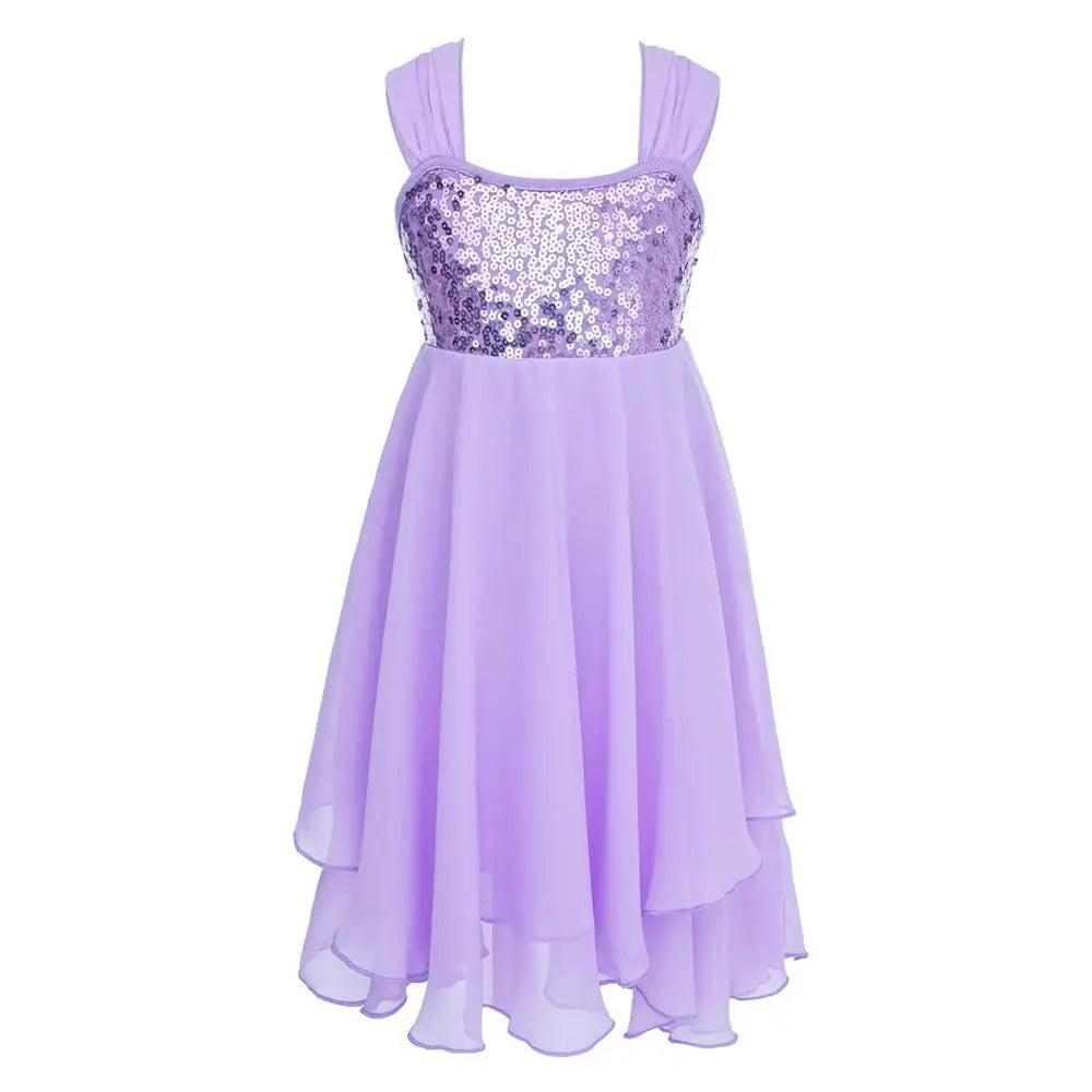 Kids Girls Ballerina Tutu Ballet Lyrical Dance Dress Gymnastics Leotard Sequins Fairy Tutu Ballet Jersey Dance Dress Costumes
