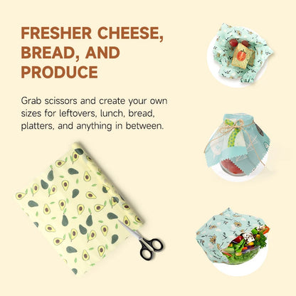 WEEDI Reusable Beeswax Wrap Roll, Eco-Friendly, Wax Paper Roll, Plastic-Free Beeswax Food Wrap for Sandwich, Fruit & Bowl Cover