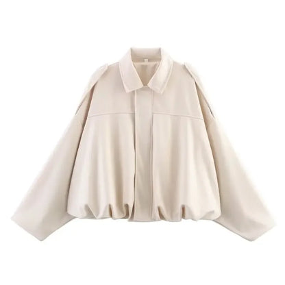 Spring  2025 Women's Velvet Feel Pilot Jaet Coat New Arrival Casual Loose Fit Classic Collar ort Outerwear