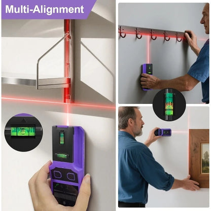 Stud Finder Wall Scanner Stud Detector Center Finder for Wood Metal AC Wire Pipe Detection Electronic Stud with Laser Level LCD