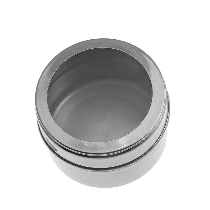 New Magnetic Spice Jar Set Stainless Steel Spice Tins Spice Storage Container Pepper Seasoning Sprays Tools with Spice Label