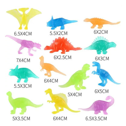 13/26/39pcs Mini Glow in Dark Dinosaur Model Toys for Boys Kids Birthday Party Favor Gift Cupcake Topper Classroom Prize