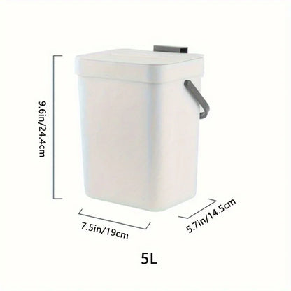 Food Waste Basket Bin for Kitchen, Small Countertop Compost Bin with Lid,Odor-Free Food Scrap Container,Wall Mounted Garbage Can
