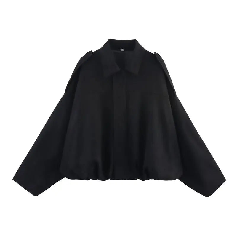 Spring  2025 Women's Velvet Feel Pilot Jaet Coat New Arrival Casual Loose Fit Classic Collar ort Outerwear