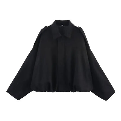 Spring  2025 Women's Velvet Feel Pilot Jaet Coat New Arrival Casual Loose Fit Classic Collar ort Outerwear