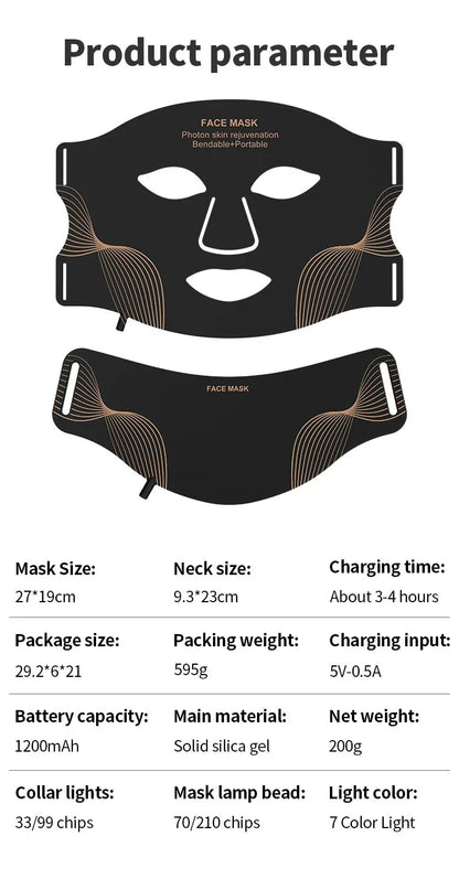 Red Light therapy Mask 460nm 660nm 850nm LED Beauty Devices Face Instrument Rejuvenation Skin Anti Aging Wrinkle Skin Repair