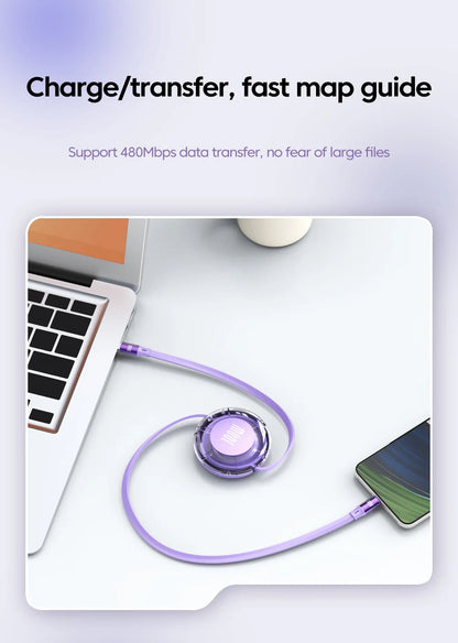 Retractable PD 100W Cable USB Type C to Type C Fast Charging USB C to USB C Cable for iphone 15 Huawei Tablet Laptop