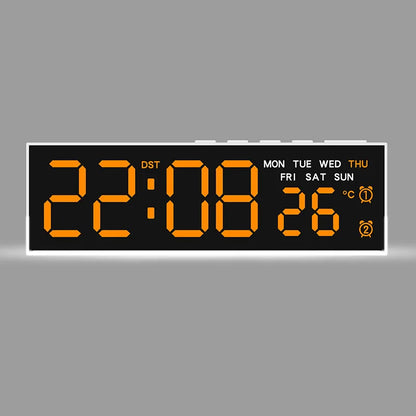 USB Powered Digital Alarm Clock with White Mood Light TEMP Week 2 Alarm DST Table Clock 3 Levels Brightness 12/24H LED Clock