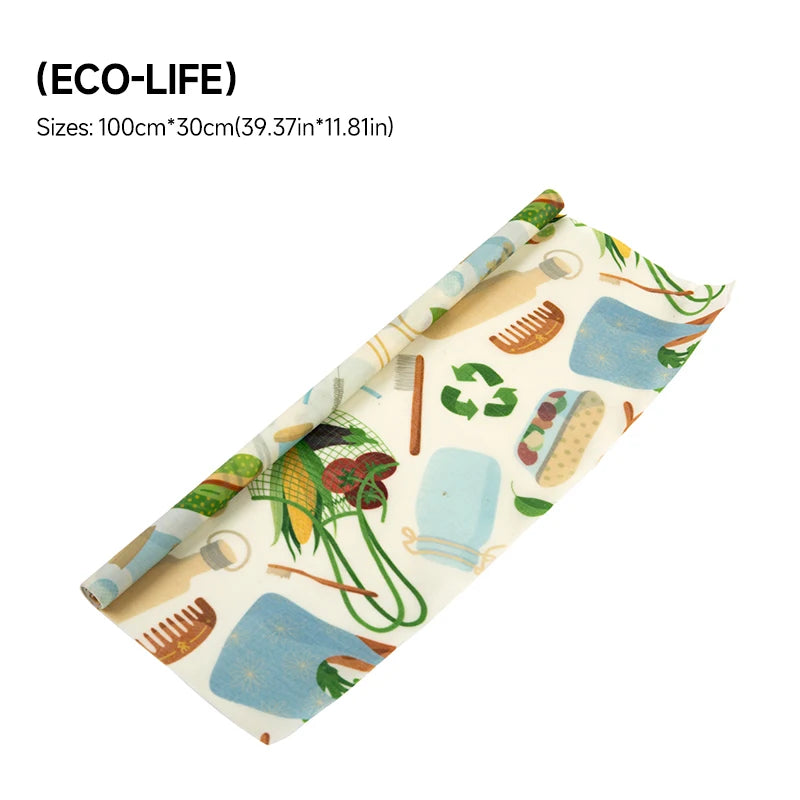 WEEDI Reusable Beeswax Wrap Roll, Eco-Friendly, Wax Paper Roll, Plastic-Free Beeswax Food Wrap for Sandwich, Fruit & Bowl Cover