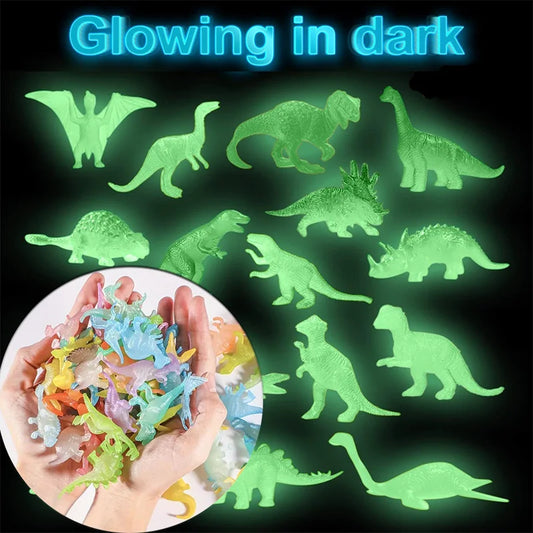 13/26/39pcs Mini Glow in Dark Dinosaur Model Toys for Boys Kids Birthday Party Favor Gift Cupcake Topper Classroom Prize