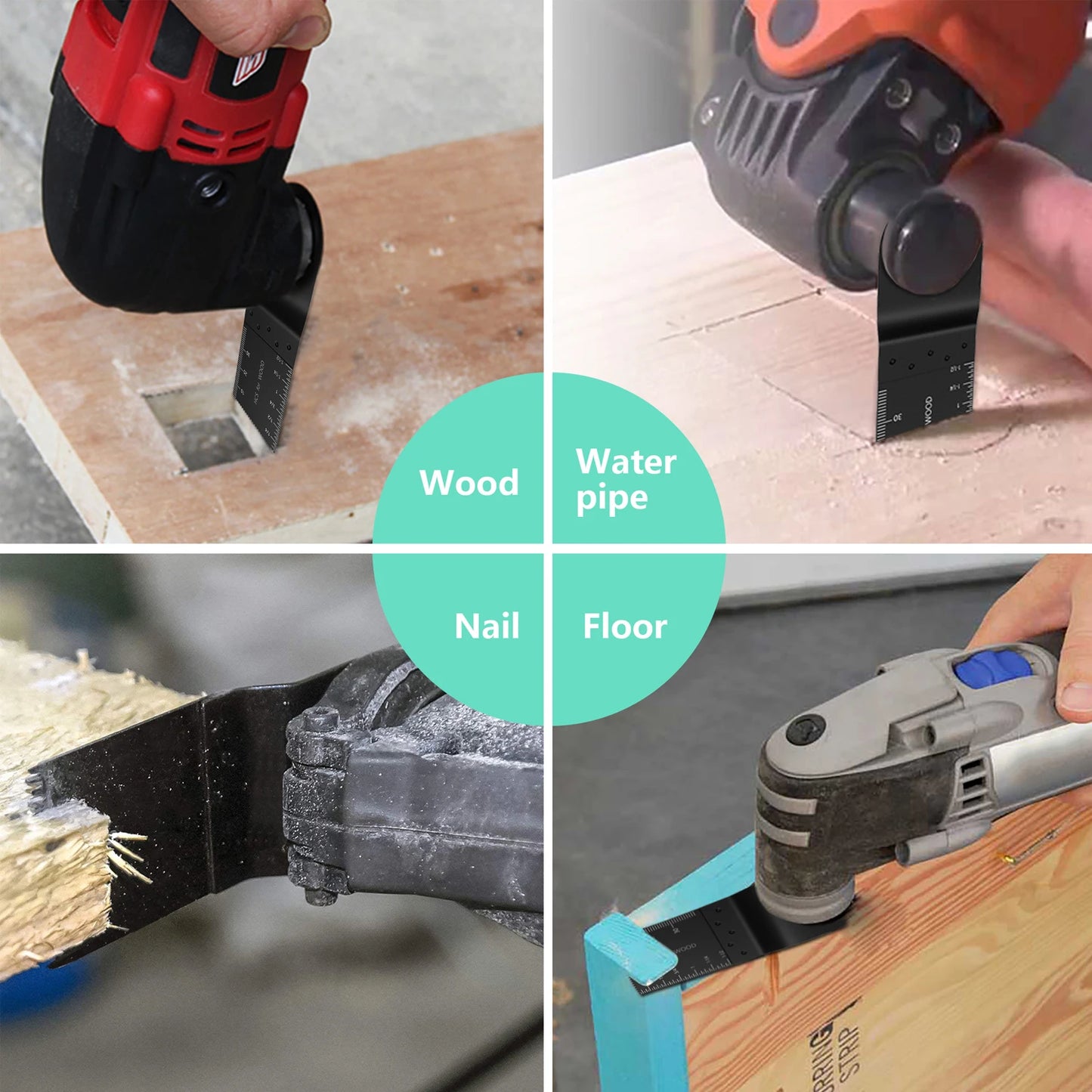 Oscillating Saw Blades Fast Fit Mixed Blades Oscillating Saw Blade Kit Multitool Blades for Metal, Wood, Plastic, MDF & More