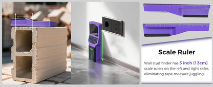 Stud Finder Wall Scanner Stud Detector Center Finder for Wood Metal AC Wire Pipe Detection Electronic Stud with Laser Level LCD