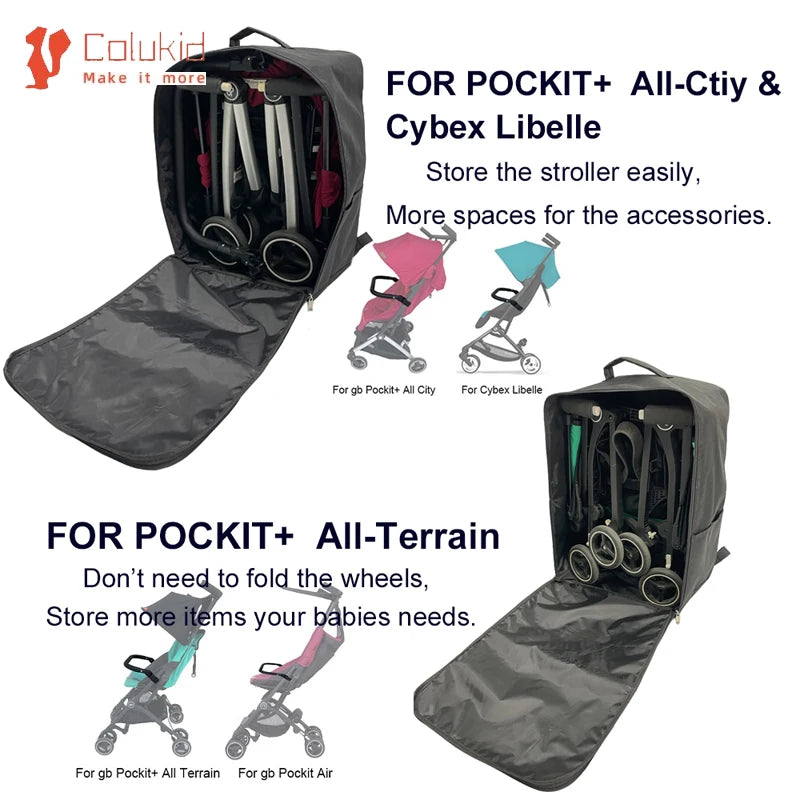 Baby Stroller Accessories Travel Bag Knapsack Buggy Storage Bag Compatible With Cybex Libelle, GB Pockit+ All-city All-Terraim