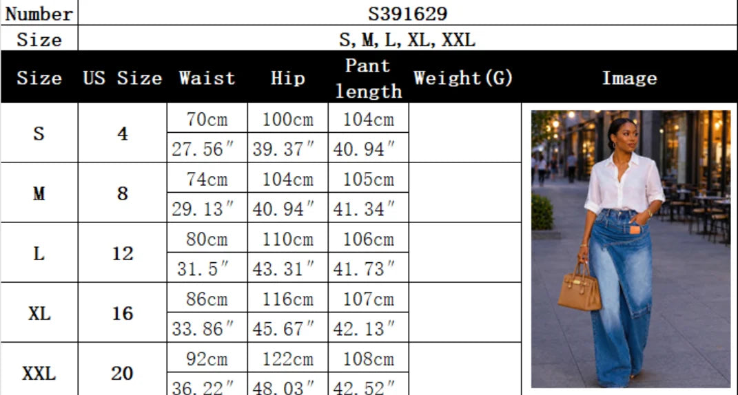 Women's Wide Leg Jeans | High Waist Vintage Denim Trousers | Y2K Streetwear