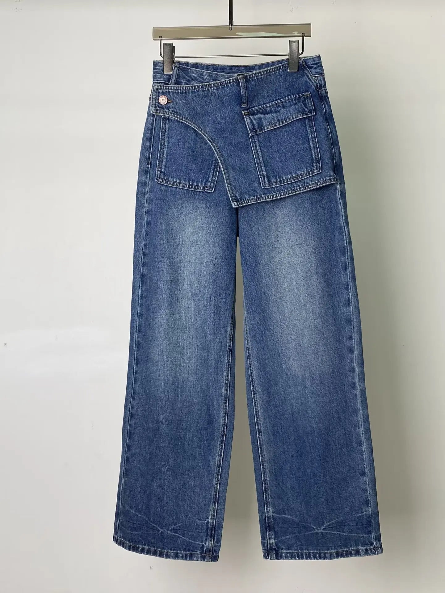 High Waist Comfortable Casual Women's Jeans High Waist Design Versatile Slimming Wide Leg Trendy Denim Pants