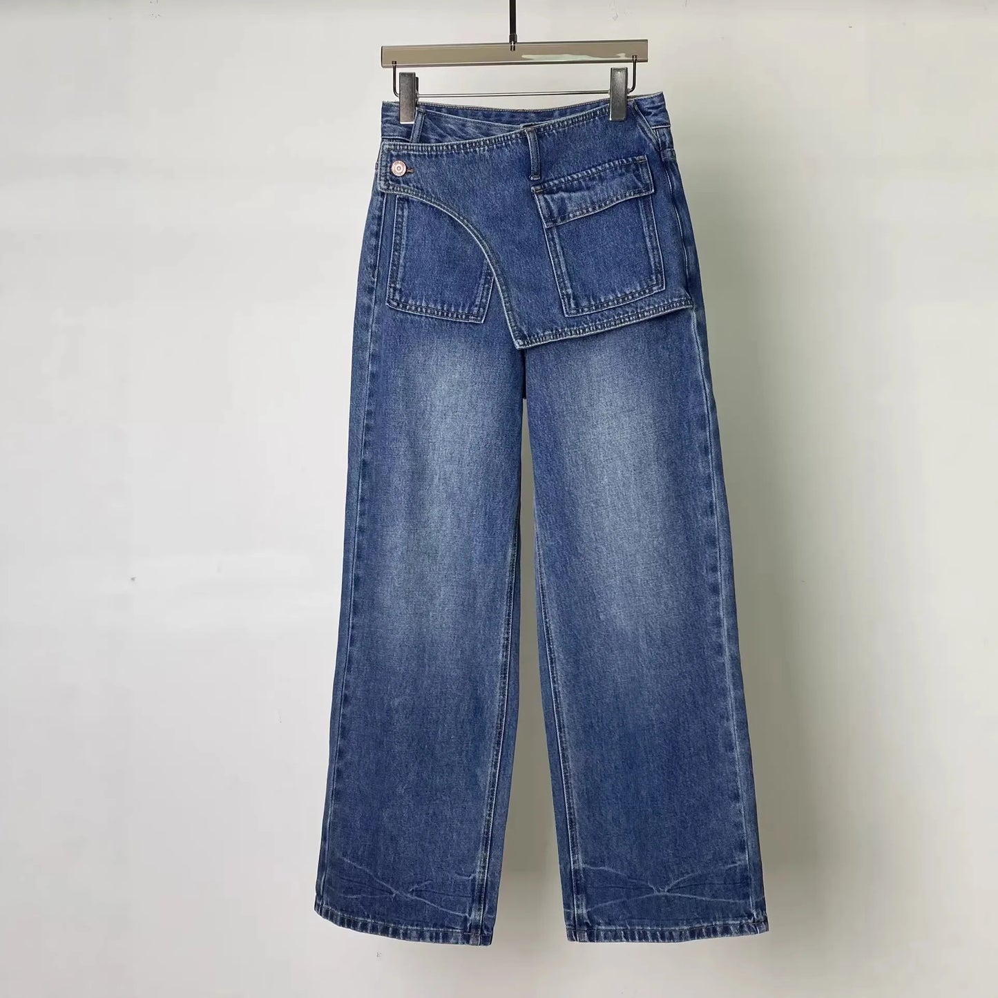 High Waist Comfortable Casual Women's Jeans High Waist Design Versatile Slimming Wide Leg Trendy Denim Pants