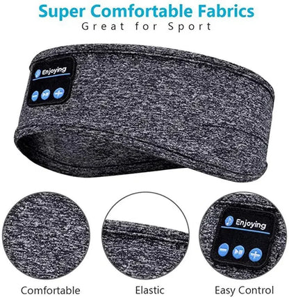 Sleep Mask Bluetooth Sleeping Headphones Headband Thin Soft Elastic Comfortable Wireless Music Headset Eye Mask For Side Sleeper