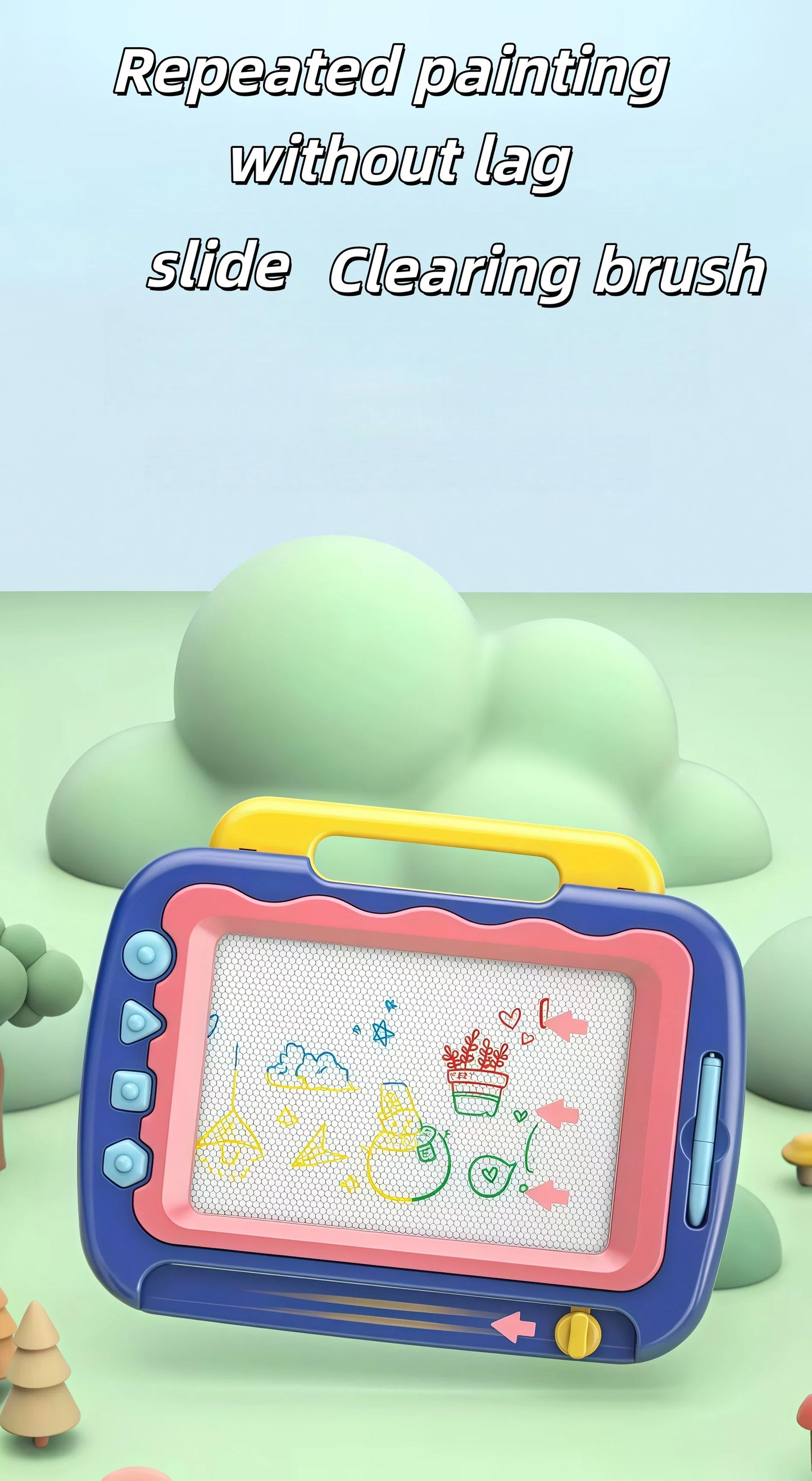 Baby colored magnetic drawing board super large children's toy graffiti erasable drawing writing board magnetic suction early ed