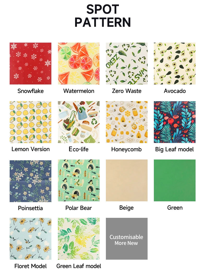 WEEDI Reusable Beeswax Wrap Roll, Eco-Friendly, Wax Paper Roll, Plastic-Free Beeswax Food Wrap for Sandwich, Fruit & Bowl Cover
