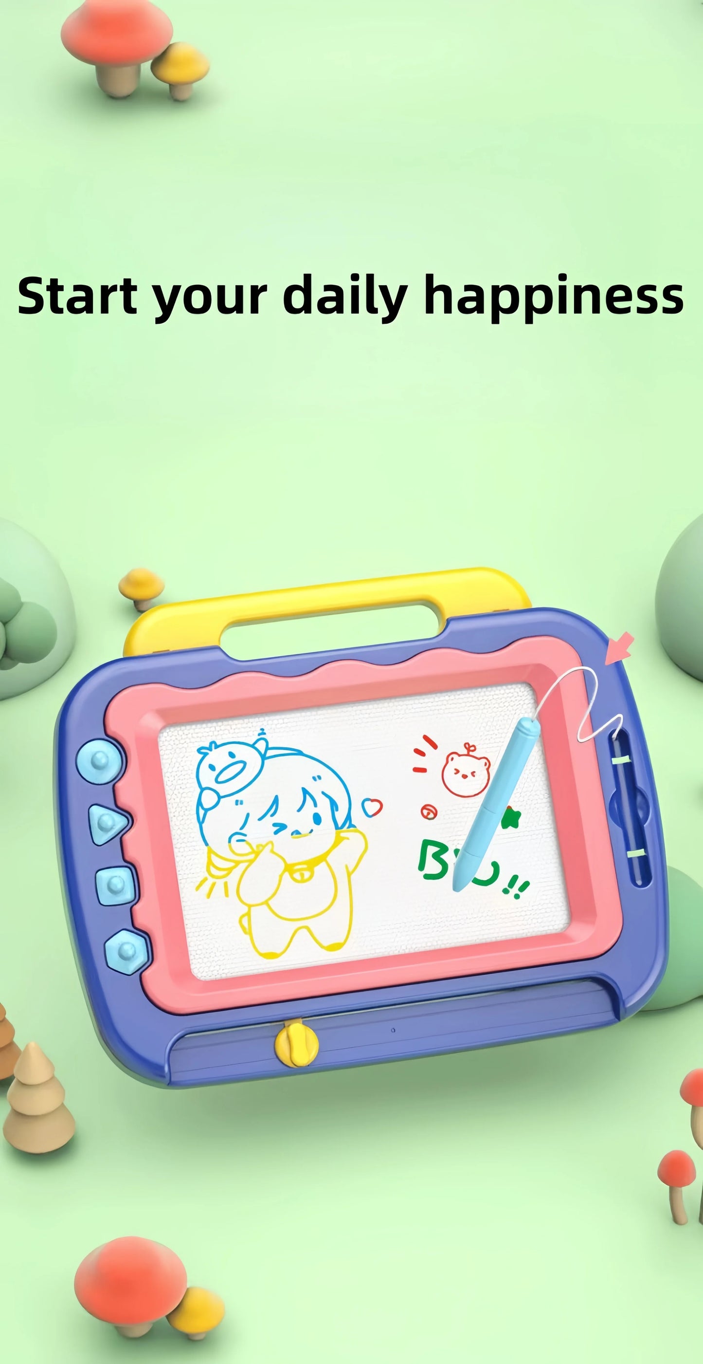 Baby colored magnetic drawing board super large children's toy graffiti erasable drawing writing board magnetic suction early ed