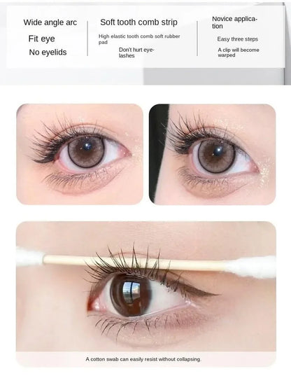 Dual-Type Eyelash Curler with Comb – Wide & Partial Clip Options, Waterproof, Long-Lasting, Natural Curl, Unisex Certified
