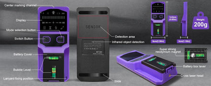 Stud Finder Wall Scanner Stud Detector Center Finder for Wood Metal AC Wire Pipe Detection Electronic Stud with Laser Level LCD