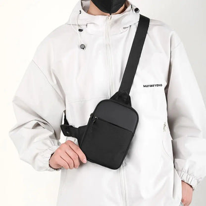 Men's Chest Bag Fashion Small Canvas Shoulder Crossbody Bags for Man Mini Cloth Sling Sport Cross Phone Male Handbag