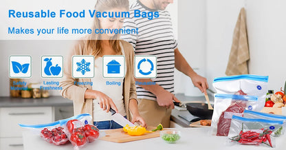 Vacuum Packaging Bags for Food Vacuum Bags BPA-Free Food Vacuum Sealing Bag Reusable Food Storage Zipper Sealer Bags 10pcs 30pcs