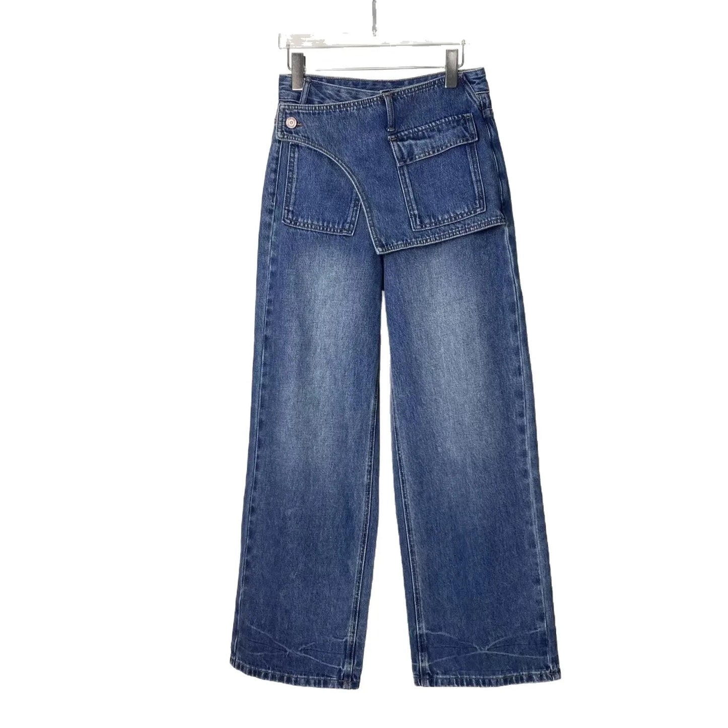 High Waist Comfortable Casual Women's Jeans High Waist Design Versatile Slimming Wide Leg Trendy Denim Pants