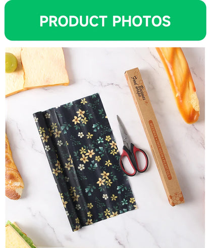 WEEDI Reusable Beeswax Wrap Roll, Eco-Friendly, Wax Paper Roll, Plastic-Free Beeswax Food Wrap for Sandwich, Fruit & Bowl Cover