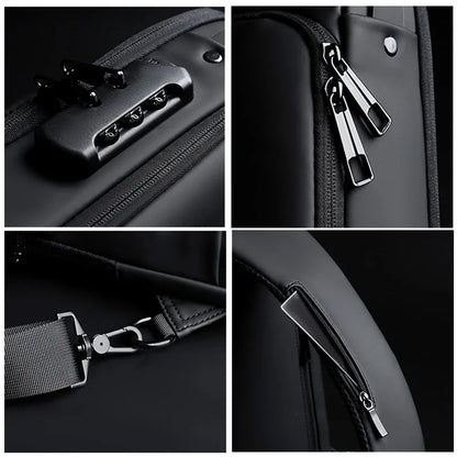Anti-theft Shoulder Men's Fashion Sling Backpack with USB Charging Port, Waterproof Crossbody Chest Bag for Travel & Daily Use