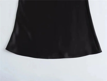 MUJER Woman 2025 Satin Skirt Women High Waist Long Skirts For Women Summer Black Midi Skirt Woman Office Elegant Women's Skirts