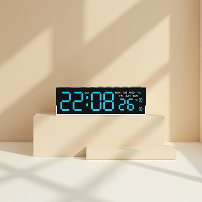 USB Powered Digital Alarm Clock with White Mood Light TEMP Week 2 Alarm DST Table Clock 3 Levels Brightness 12/24H LED Clock