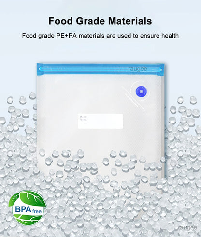 Vacuum Packaging Bags for Food Vacuum Bags BPA-Free Food Vacuum Sealing Bag Reusable Food Storage Zipper Sealer Bags 10pcs 30pcs