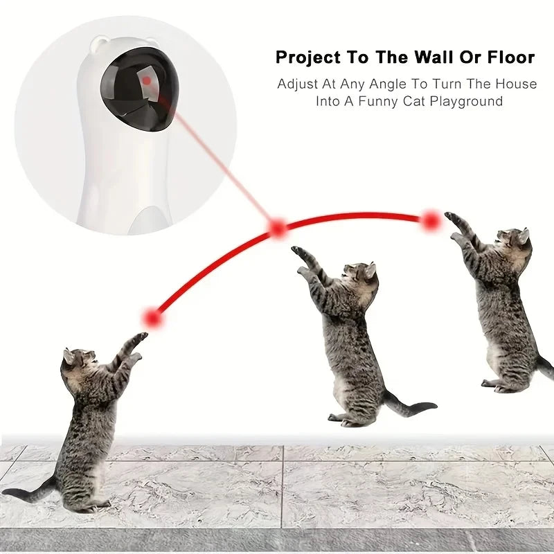 Automatic Cat Laser Toy Teaser LED Interactive Kitten Training Entertaining Adjustable Multi Angle USB Rechargeable